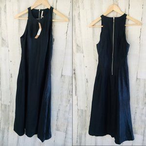 NWT RACHEL Rachel Roy Navy Shimmer A-Line Midi Dress
